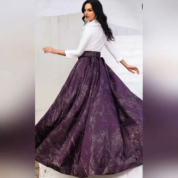 Terani Couture Elegant Purple & White Mother Of The Bride Gown Sz 2. New - Picture 2 of 8